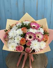 Букет цветов из:  Розы, Герберы и Хризантемы #REPLACE_PRED# Коноше