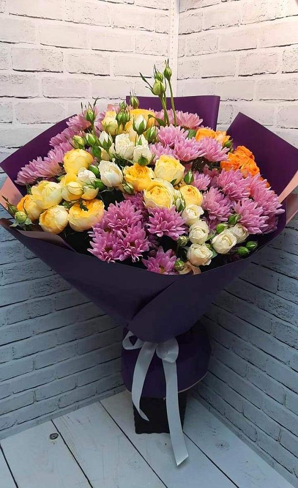 Букет цветов из: Хризантемы и Розы в Коноше