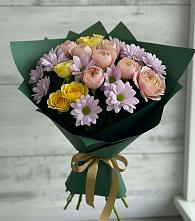 Букет цветов из:  Хризантемы и Розы #REPLACE_PRED# Коноше