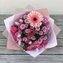 Букет цветов из:  Розы, Герберы и Хризантемы в Коноше