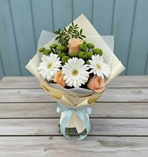 Букет цветов из:  Герберы, Розы и Хризантемы в Коноше