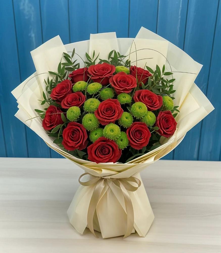 Букет цветов из: Розы и Хризантемы в Коноше