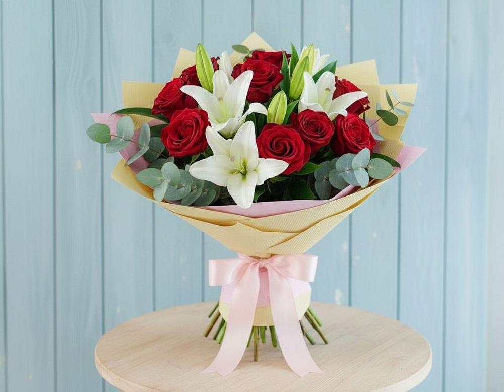 Букет цветов из: Лилии и Розы в Коноше